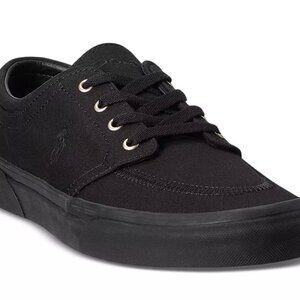 Polo Ralph Lauren Faxon X Men's Triple Black Pony Sneakers Sizes NEW Canvas